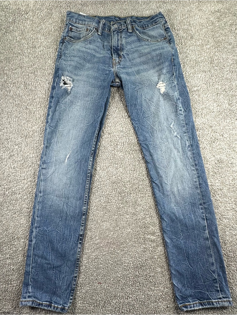 Levi's 511 Slim Fit Jeans Mens 31x32 Blue Distressed Denim